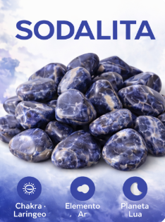 Sodalita Natural Rolada - Pedra da Intuição, Proteção e Clareza Mental | Venda por Peso | Harmonia Plena Pedras 