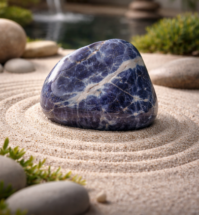 Sodalita Natural Rolada - Pedra da Intuição, Proteção e Clareza Mental | Venda por Peso | Harmonia Plena Pedras 