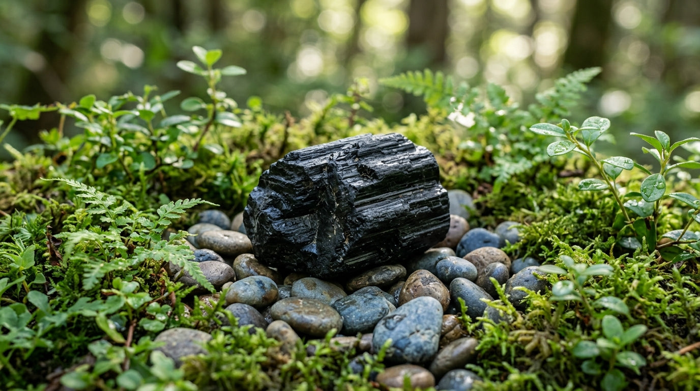 Turmalina Preta Natural Bruta – Pedra de Limpeza, Proteção Energética e Harmonização de Ambientes | Harmonia Plena