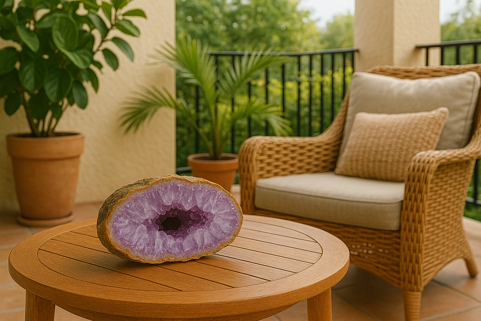 Geodo de Ágata Roxa Natural – Peça Única de 884 g | Cristal com Núcleo Geodado para Decoração, Energia e Harmonização | Ideal para Sala, Escritório e Espaços Zen - Harmonia Plena