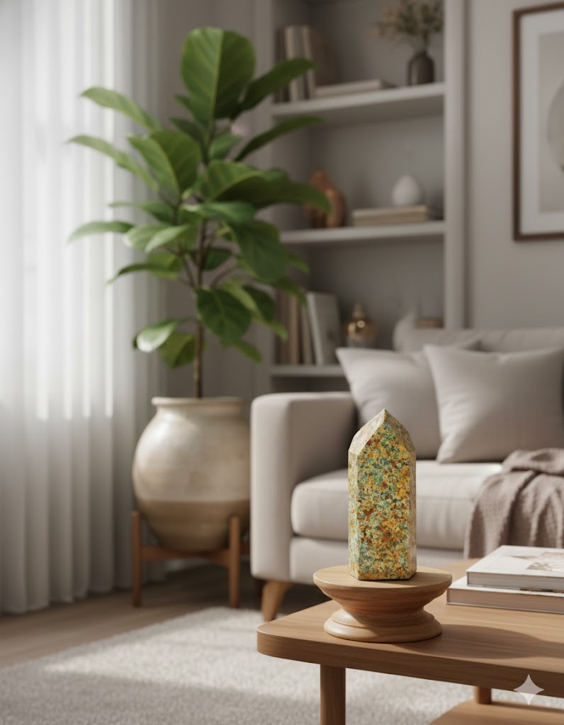 Obelisco Pedra Natural Amazonita Energia Espiritual CristaisDePoder AltarSagrado Chakras HarmoniaPlena EquilibrioEnergetico