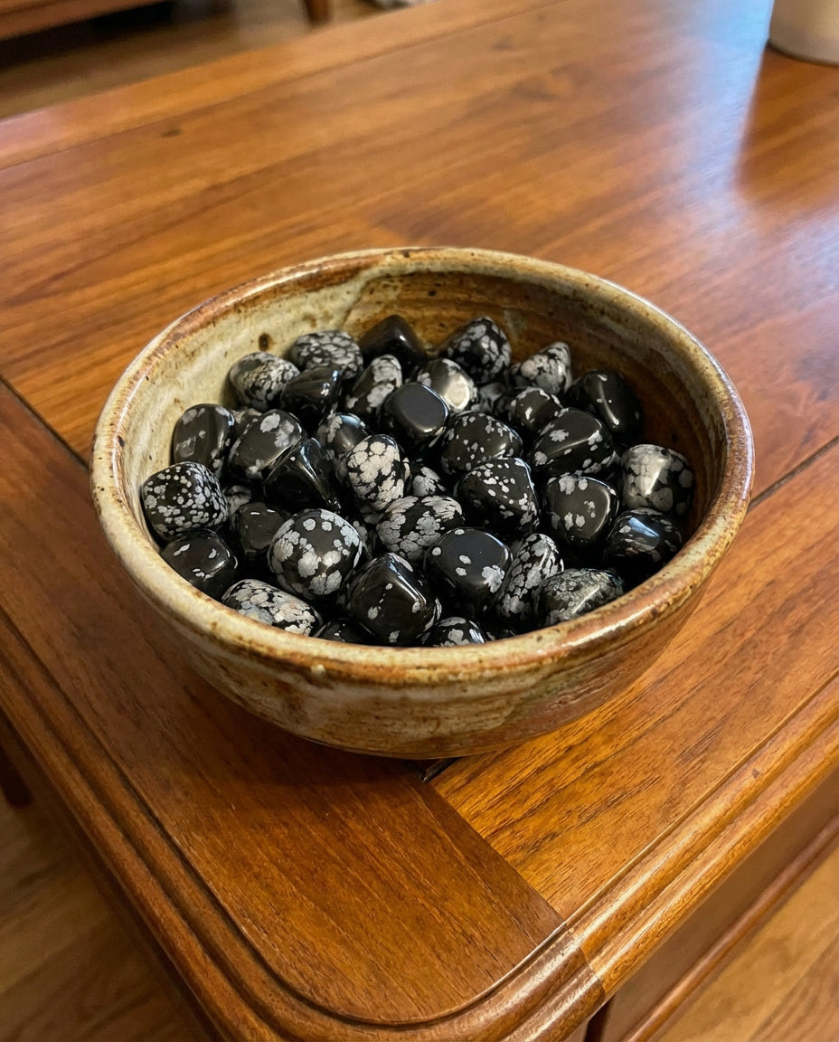 pedra natural obsidiana floco de neve proteção energética harmonização de ambientes