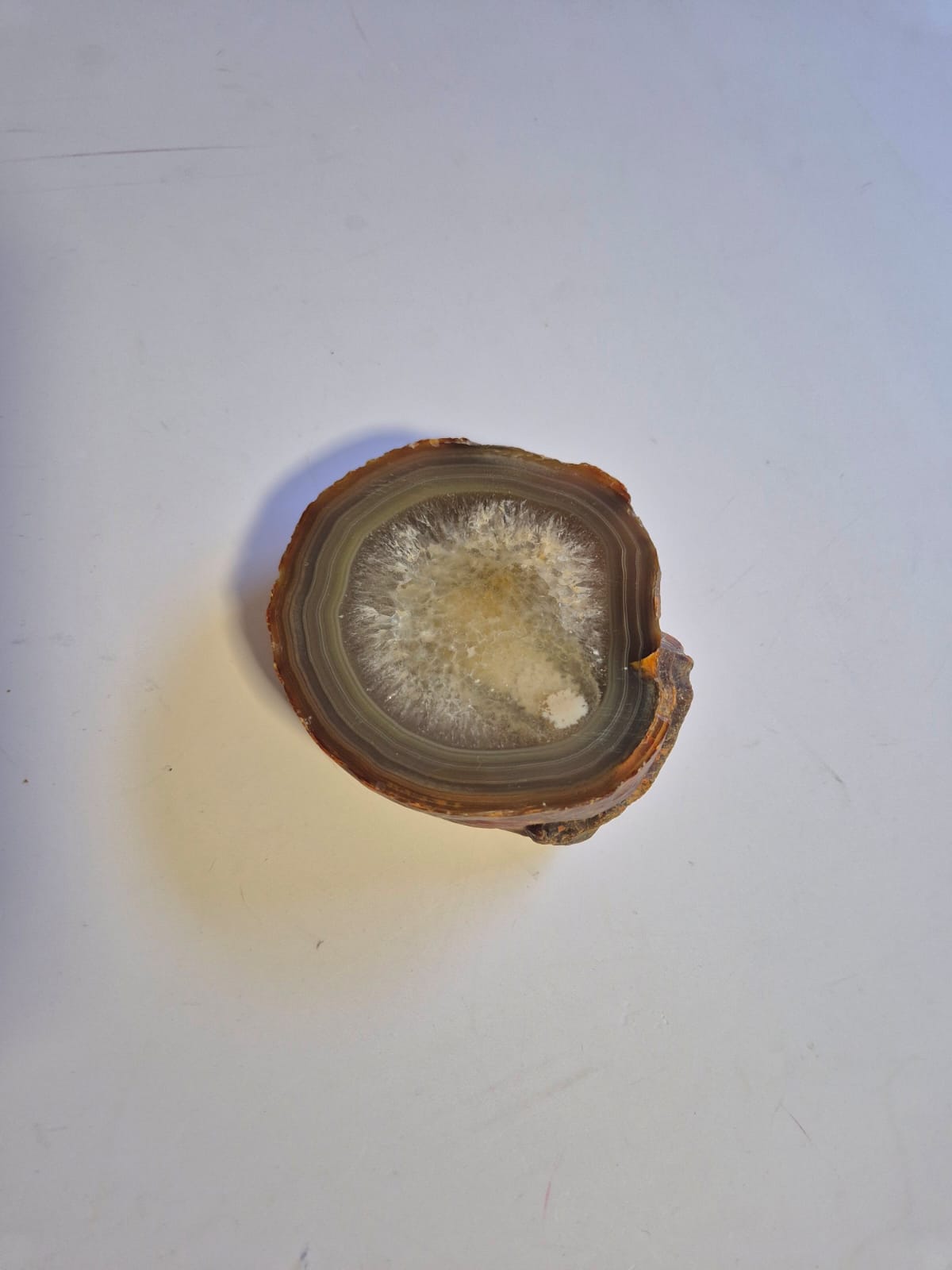 Placa de Ágata Marrom Natural com Cristalização Interna – Energia de Proteção e Equilíbrio -Harmonia Plena